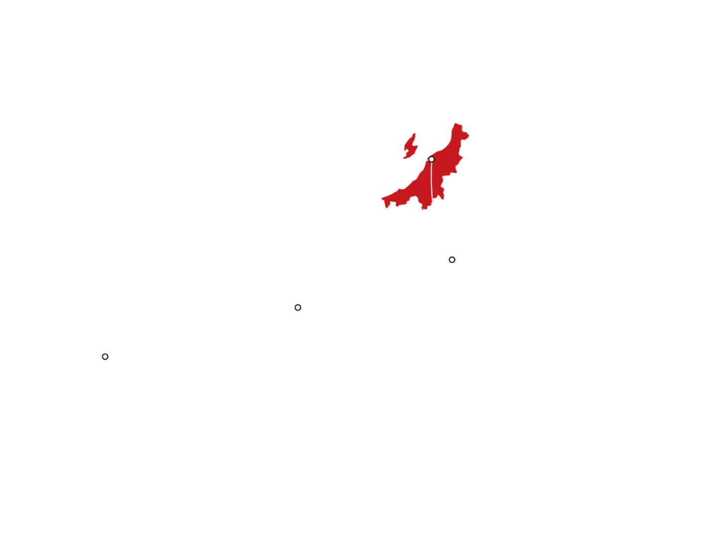 東京約2時間／福岡約7時間／大阪約5時間